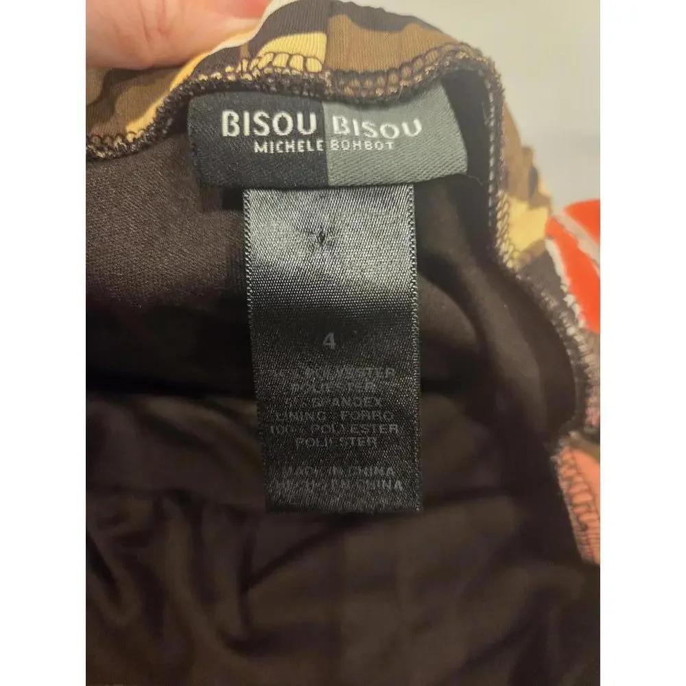 Bisou bisou sz 4 - Floral Pattern Summer Dress with V-Neck and Sleeveless Design - Picture 9 of 9